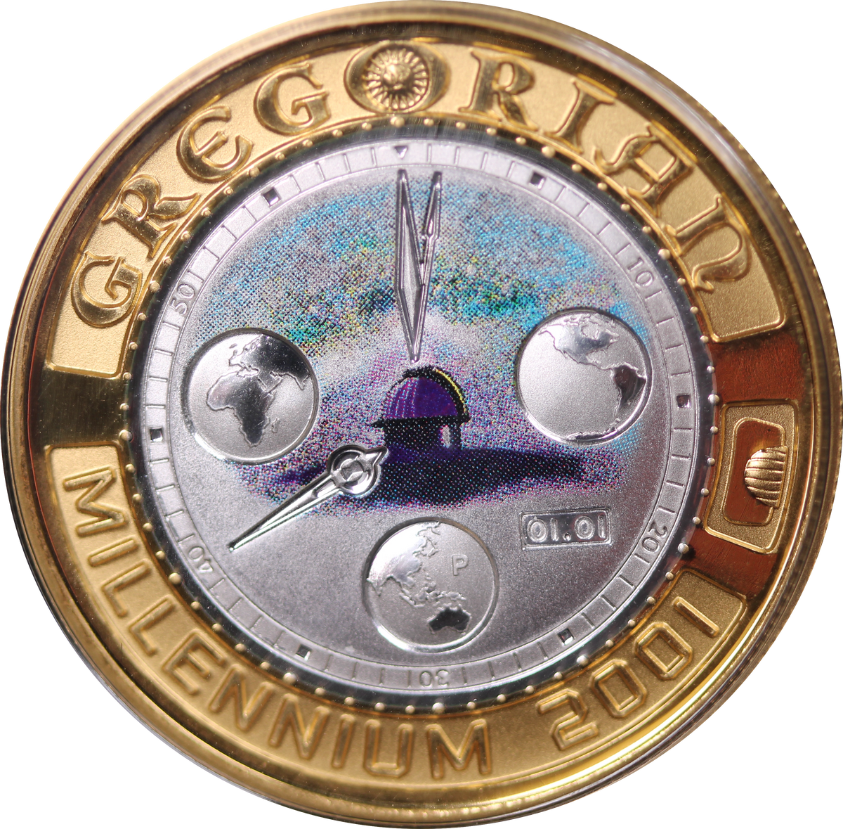 2001 Gold Bi-Metal Twenty Dollar Proof Millennium Gregorian