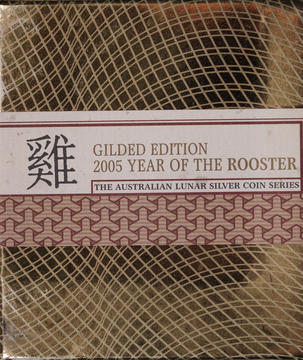 2005 Year of the Rooster Gilded 1oz Silver Proof Coin – Thompsons Coins