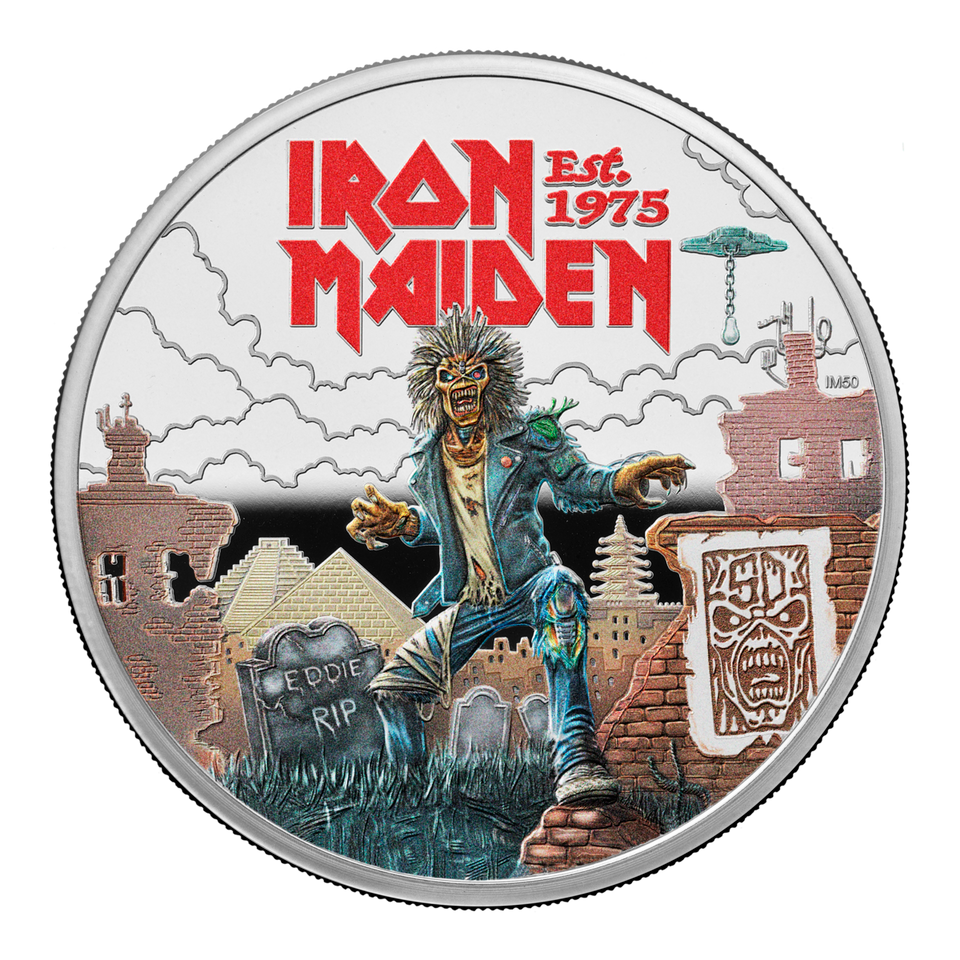 Iron Maiden 2025 1oz Silver Proof Colour Coin – Thompsons Coins