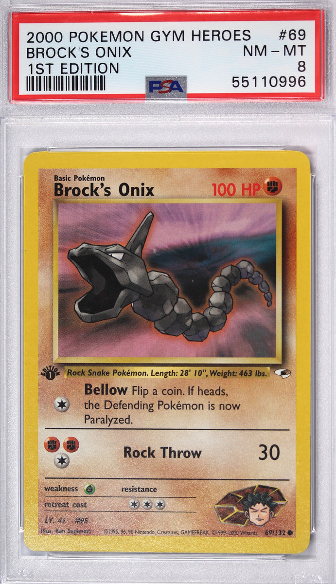 first edition onix pokemon card Gym Heroes 21 Brock's Onix 1st Edition CGC 6.5 main image 1
