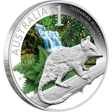 2011 $1 ANDA Adelaide Celebrate Australia Tasmanian Wilderness 1oz Silver Coloured Proof Coin