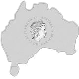 2013 $1 Australian Map Shaped Platypus 1oz Silver Coin