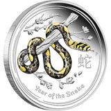 2013 $1 Lunar Year of The Snake 1oz Silver Coloured Proof Coin