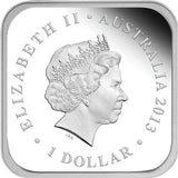 2013 $1 Australian Seasons Summer 1oz Silver Proof Square Shaped Coin