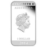 2014 $1 Australian Posters of World War I Enlistment 1oz Silver Coloured Rectangle Proof Coin