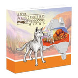 2016 $1 Australian Map Shaped Dingo 1oz Silver Coin