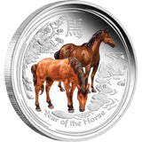 2014 1oz Silver Year of the Horse Coloured Proof Coin