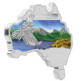 2015 $1 Australian Map Shaped Wedge Tailed Eagle 1oz Silver Coin