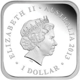 2013 $1 Australian Seasons Spring 1oz Silver Proof Square Shaped Coin