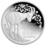 2027 Australia Lunar Year of the Goat $5 Domed 1oz Silver Proof Coin