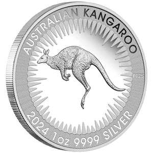 2024 1oz Silver Proof Kangaroo Charles III Obverse Coin