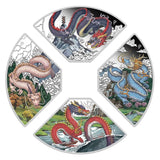 Year of the Dragon Quadrant 2024 1oz Silver Proof Coloured Four-Coin Set