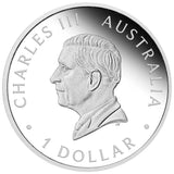 2024 1oz Silver Proof Kangaroo Charles III Obverse Coin