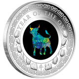 Australian Opal Lunar Series 2021 Year of the Ox 1oz Silver Proof Coin