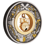 Jingle Bell 2022 2oz Silver Antiqued Coloured Coin