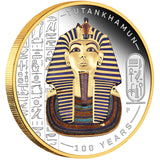 Tutankhamun Discovery 100 Year Anniversary 2022 2oz Silver Proof Gilded Coloured Coin