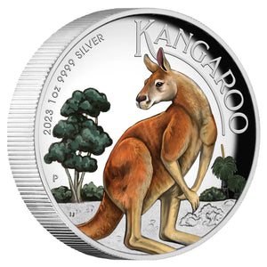 2023 Australian Kangaroo 1oz Silver Proof High Relief Coloured Coin