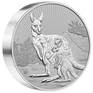 2023 Mother and Baby Kangaroo 10oz Silver Piedfort Coin