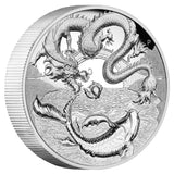 2023 Chinese Myths and Legends Dragon and Koi 2oz Silver Proof High Relief Coin