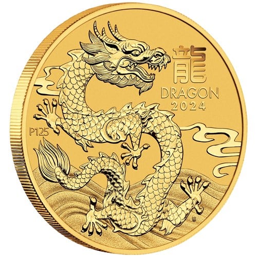 2024 Year of the Dragon 1/10oz Gold Bullion Coin