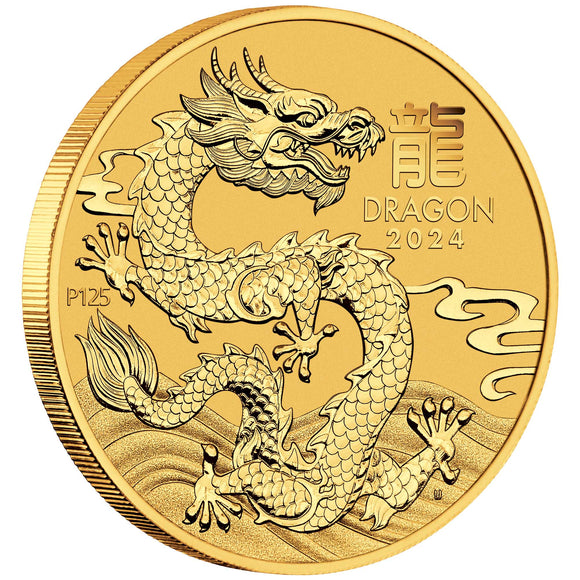 Australian Lunar Series III 2024 Year of the Dragon 1/4oz Gold Bullion Coin