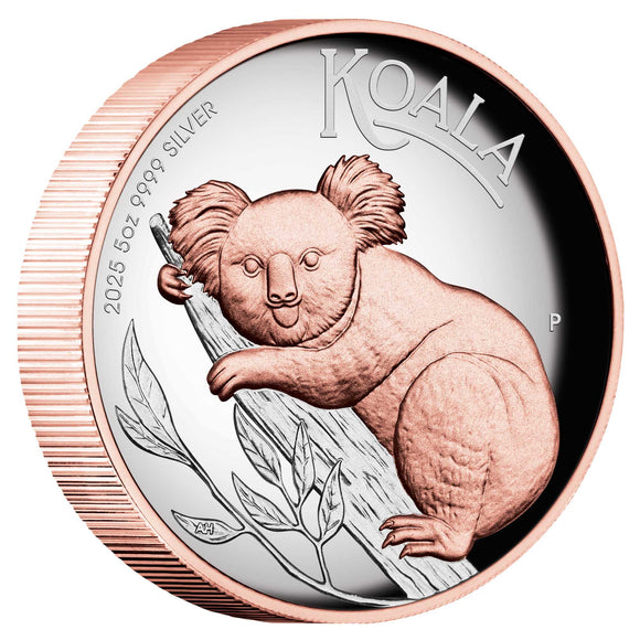 Australian Koala 2025 5oz Silver Proof High Relief Gilded Coin