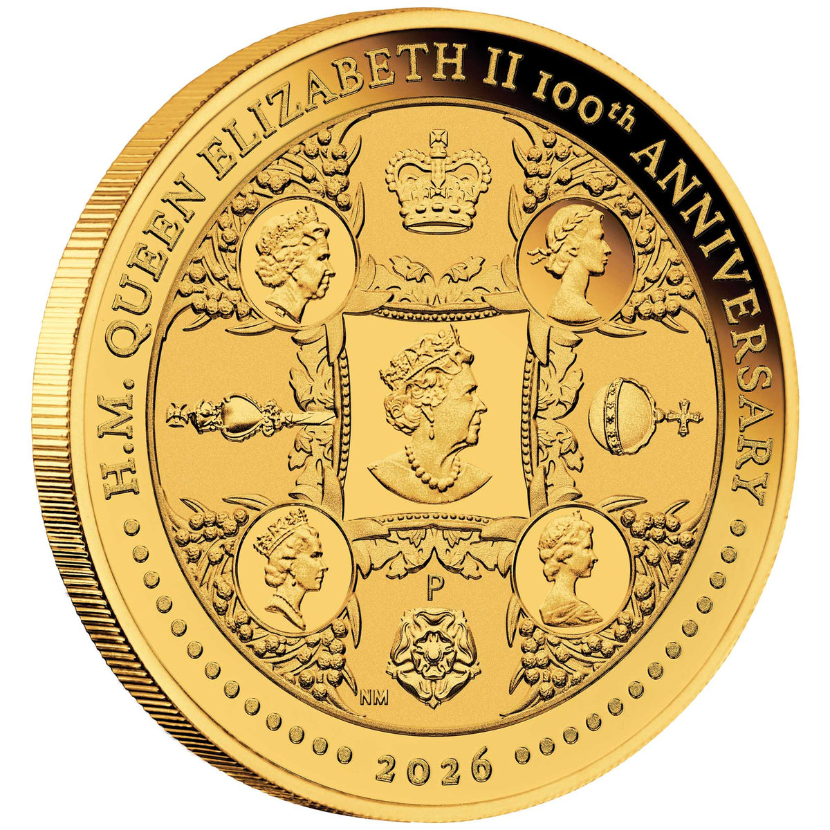 H.M. Queen Elizabeth II 100th Anniversary 2026 1/4oz Gold Proof Coin ...