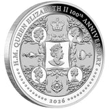H.M. Queen Elizabeth II 100th Anniversary 2026 1oz Silver Proof Coin