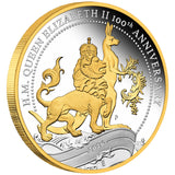 H.M. Queen Elizabeth II 100th Anniversary 2026 1oz Silver Proof Gilded Coin