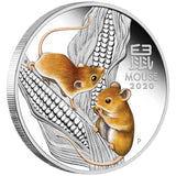 Australian Lunar Series III 2020 Year of the Mouse 1oz Silver Proof Coloured Coin