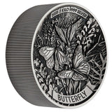 Butterfly 2025 2 Kilo Silver High Relief Antiqued Coin