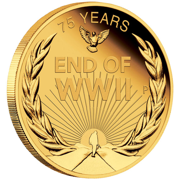 End of WWII 75th Anniversary 2020 1/4oz Gold Proof Coin (Coin Only)