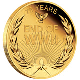 End of WWII 75th Anniversary 2020 1/4oz Gold Proof Coin (Coin Only)
