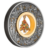 Santa's Workshop 2025 2oz Silver Antiqued Coloured Coin