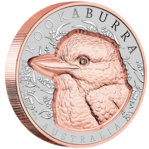 2025 Native Impressions - 1oz Silver Super Incused Rose Gold Kookaburra Coin