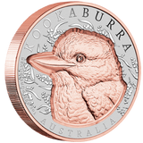 2025 Native Impressions - 1oz Silver Super Incused Rose Gold Kookaburra Coin
