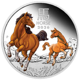 Australian Lunar Series III 2026 Year of the Horse 1oz Silver Proof Coloured Coin