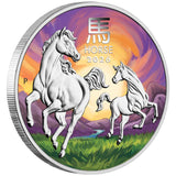 2026 $1 Year of the Horse 1oz Silver Coloured Coin - ANDA Melbourne Money Expo