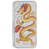 Golden Dragon 2026 1oz Silver Coloured Rectangular Coin in Card
