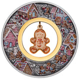 Gingerbread Christmas 2026 2oz Silver Antiqued Coloured Coin