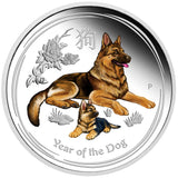 2018 Australian Lunar Silver Coin Series II Year of the Dog 1oz Silver Proof Coloured Edition