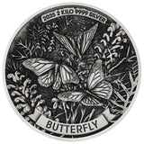 Butterfly 2025 2 Kilo Silver High Relief Antiqued Coin