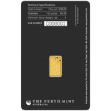 Perth Mint Kangaroo 1g Gold Minted Bar