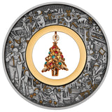 Santa's Workshop 2025 2oz Silver Antiqued Coloured Coin