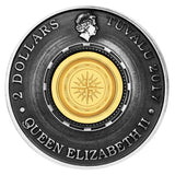 2017 Compass 2oz Silver Antiqued Coin