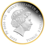 Tutankhamun Discovery 100 Year Anniversary 2022 2oz Silver Proof Gilded Coloured Coin