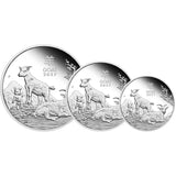 Australian Lunar Series III 2027 Year of the Goat Silver Proof Three-Coin Set