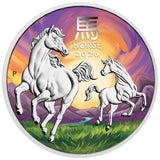 2026 $1 Year of the Horse 1oz Silver Coloured Coin - ANDA Melbourne Money Expo