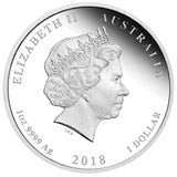 2018 Australian Lunar Silver Coin Series II Year of the Dog 1oz Silver Proof Coloured Edition