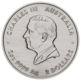Emu Utingat 2025 2oz Silver Antiqued Coloured Coin